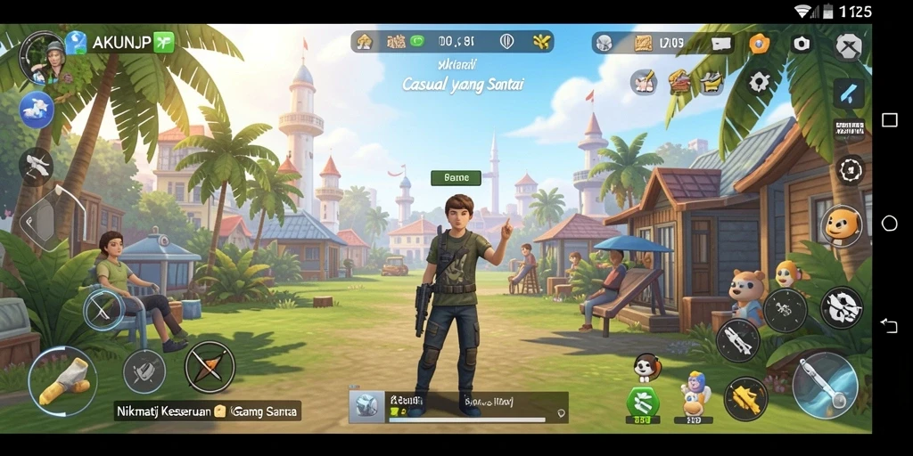 Screenshot menunjukkan pemain menikmati gameplay AKUNJP yang seru dan santai.