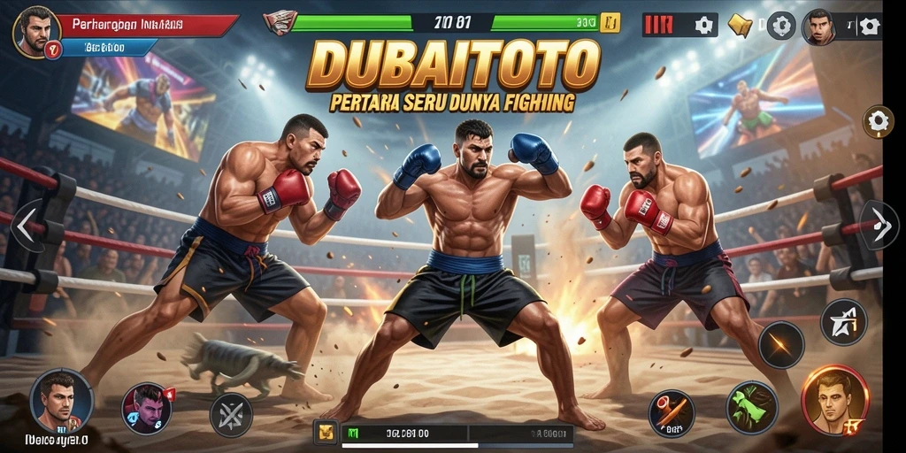 Gambar gameplay DUBAITOTO yang menampilkan pertarungan seru antar karakter.