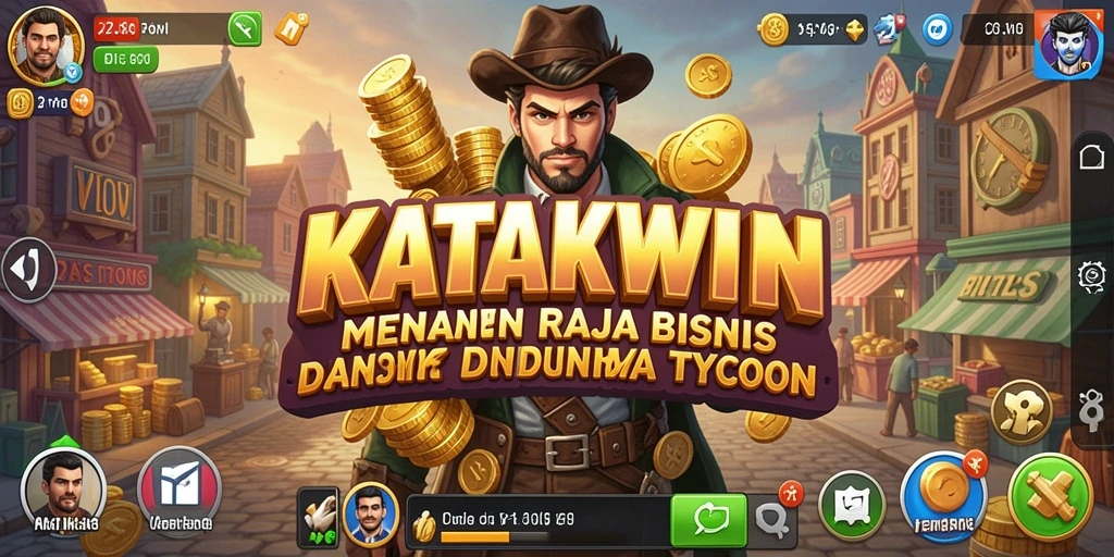 Screenshot utama KATAKWIN menampilkan gameplay Tycoon yang mengasyikkan.