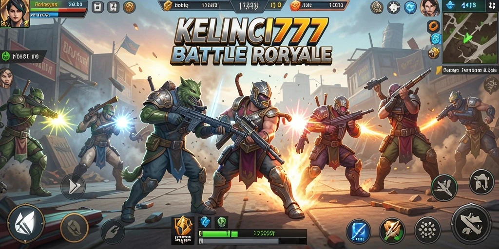 Screenshot KELINCI777 menampilkan aksi seru di arena Battle Royale.