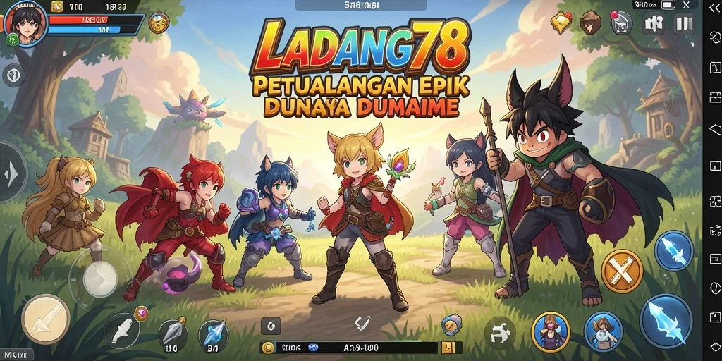 Screenshot gameplay <strong>LADANG78</strong> yang menunjukkan pertarungan seru dan karakter ikonik.