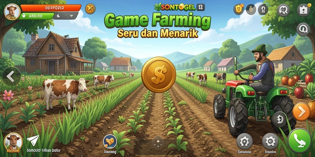 Screenshot gameplay <strong>SONTOGEL</strong> menunjukkan aktivitas bercocok tanam yang seru.
